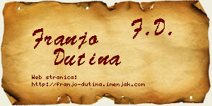 Franjo Dutina vizit kartica